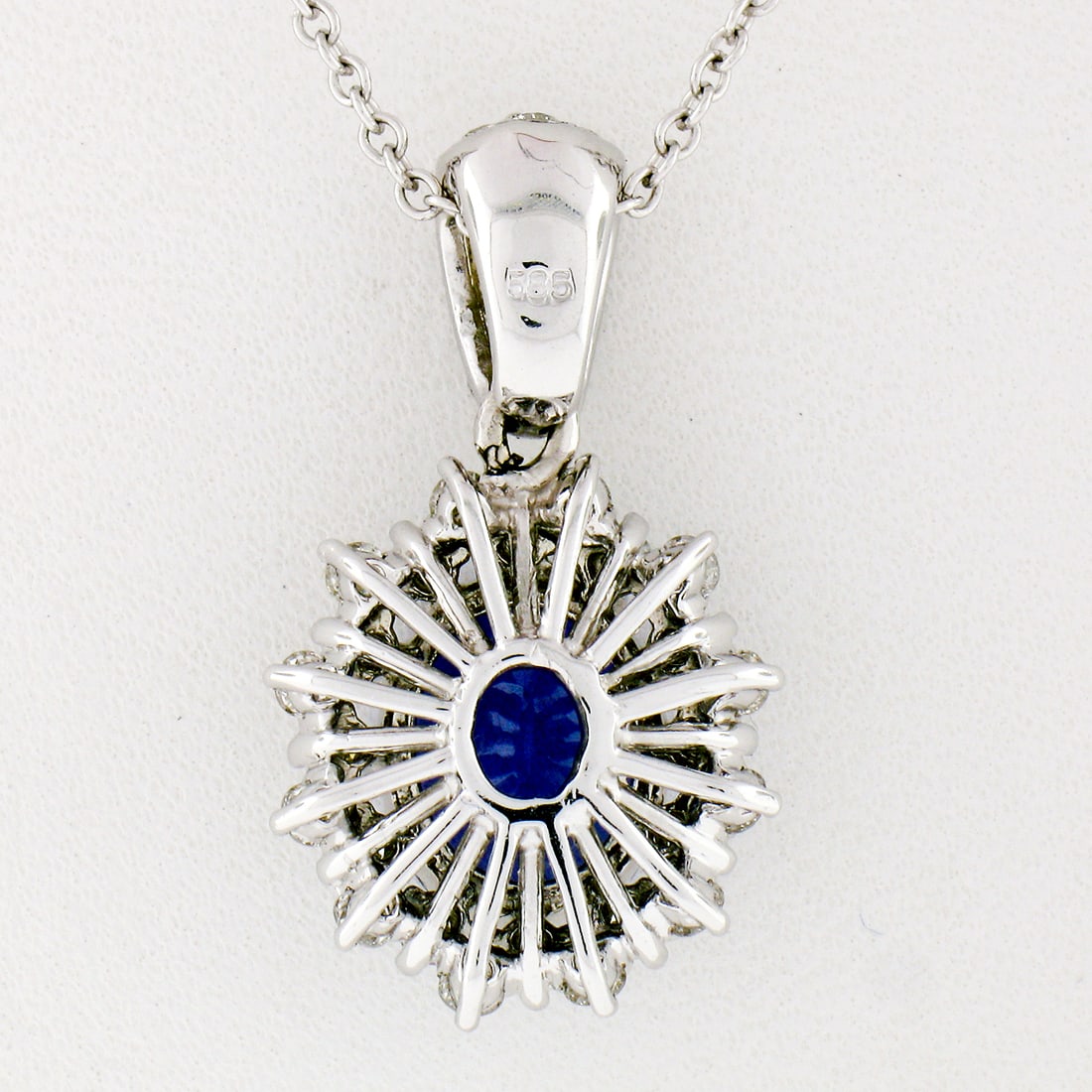 New 14k Gold Tanzanite & Diamond Dual Halo Pendant - 4