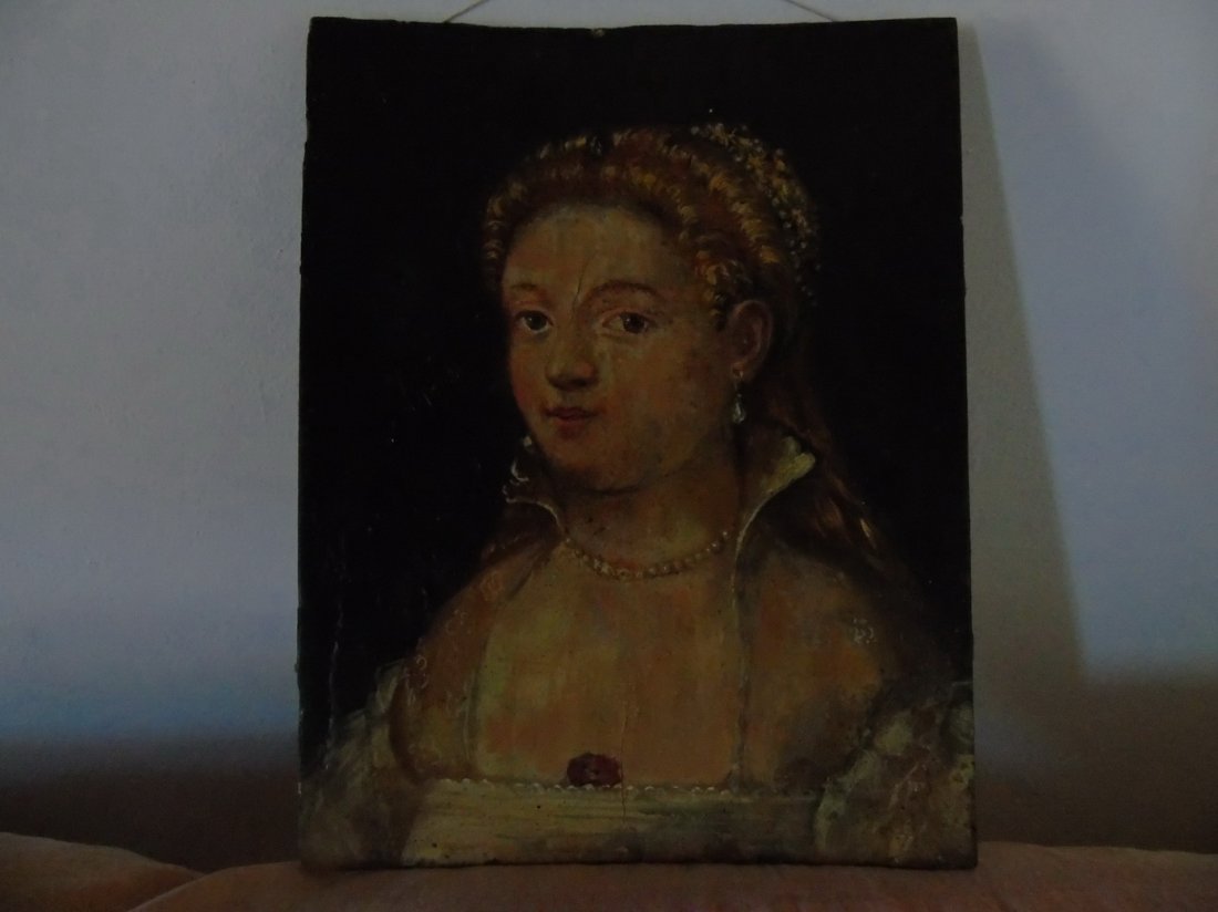 Painting  master oil on wood	young girl (1 of 2)