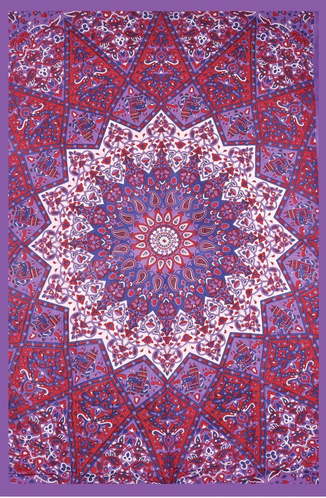 Indian Star Mandala Tapestry, Indian Hippy Wall Hanging (1 of 2)