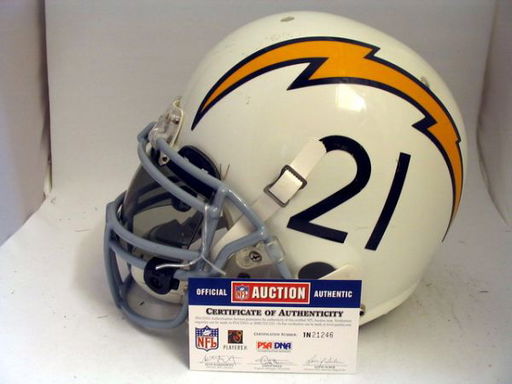 19 Chargers Tomlinson Game Used Throwback Helmet Feb 05 2005