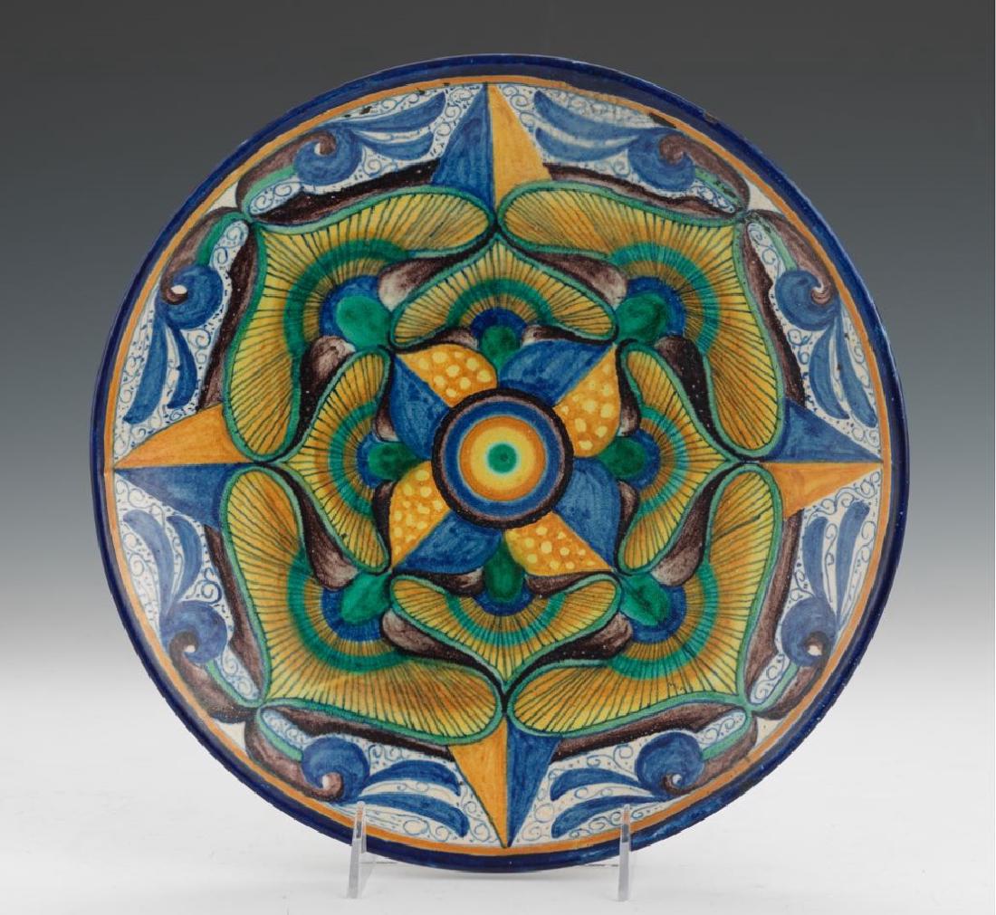 Antique Cantagalli Polychromed Maiolica Charger (1 of 7)