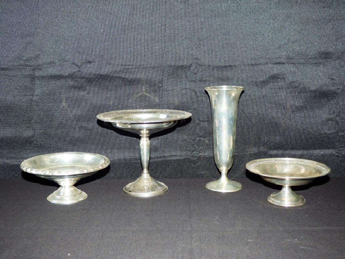 Three Sterling Silver Compotes & One Bud Vase (1 of 1)