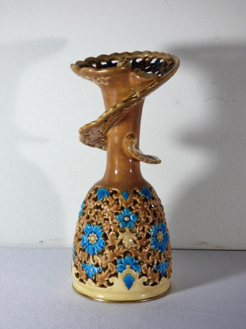 An Antique Zsolnay Reticulated Pottery Vessel (1 of 1)