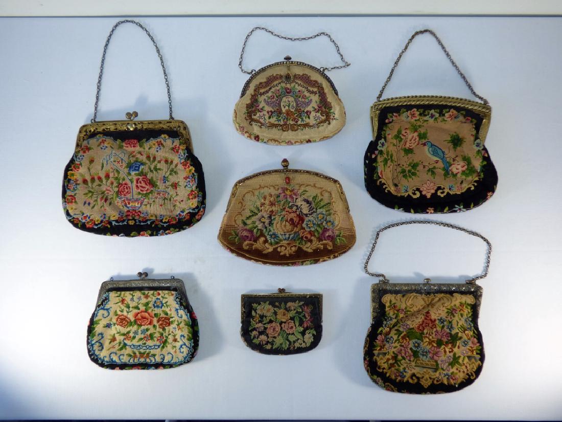 Seven Antique Ladies' Petit Point Bags & Clutches (1 of 1)