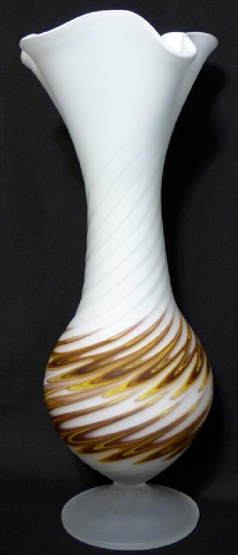 A Murano Style Art Glass Vase: Size: 13 1/2" H