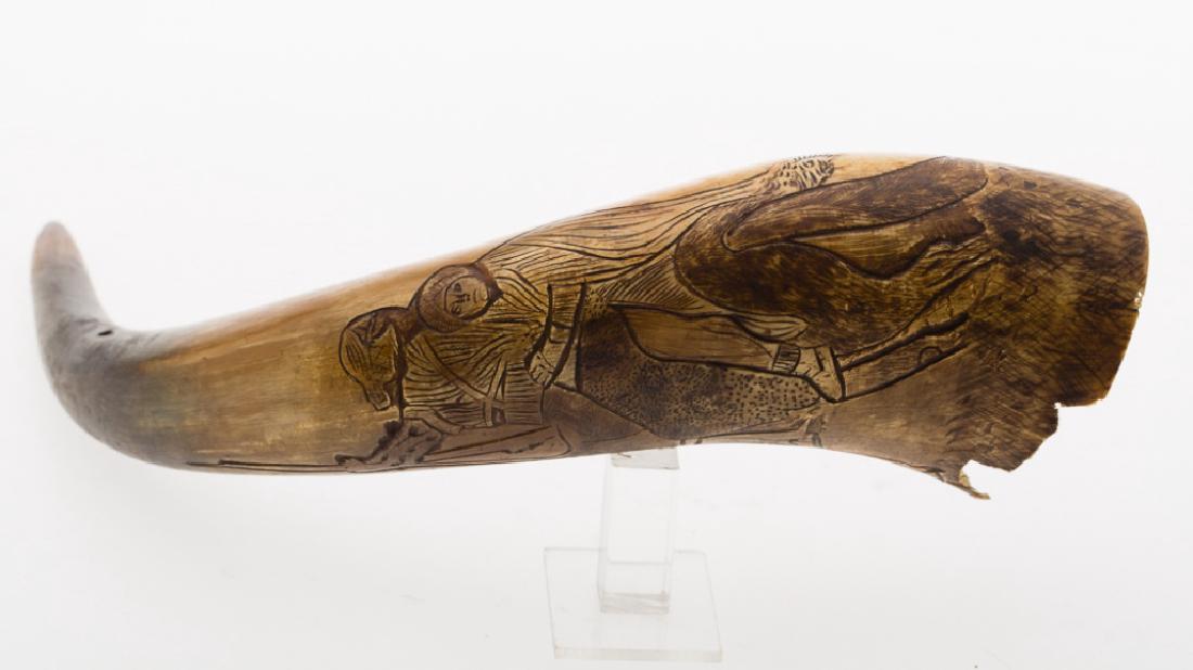 19th Century Scrimshawed Powder Horn (1 of 10)