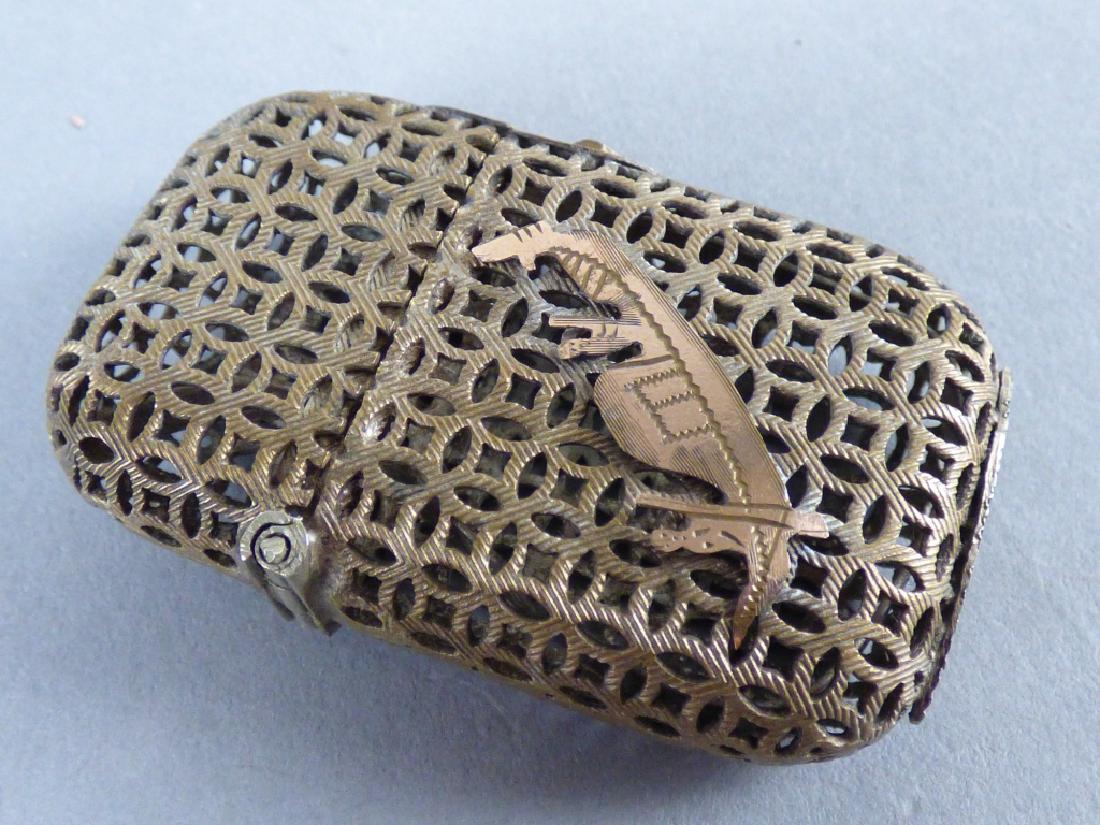 Antique Reticulated Brass Match Safe (1 of 6)