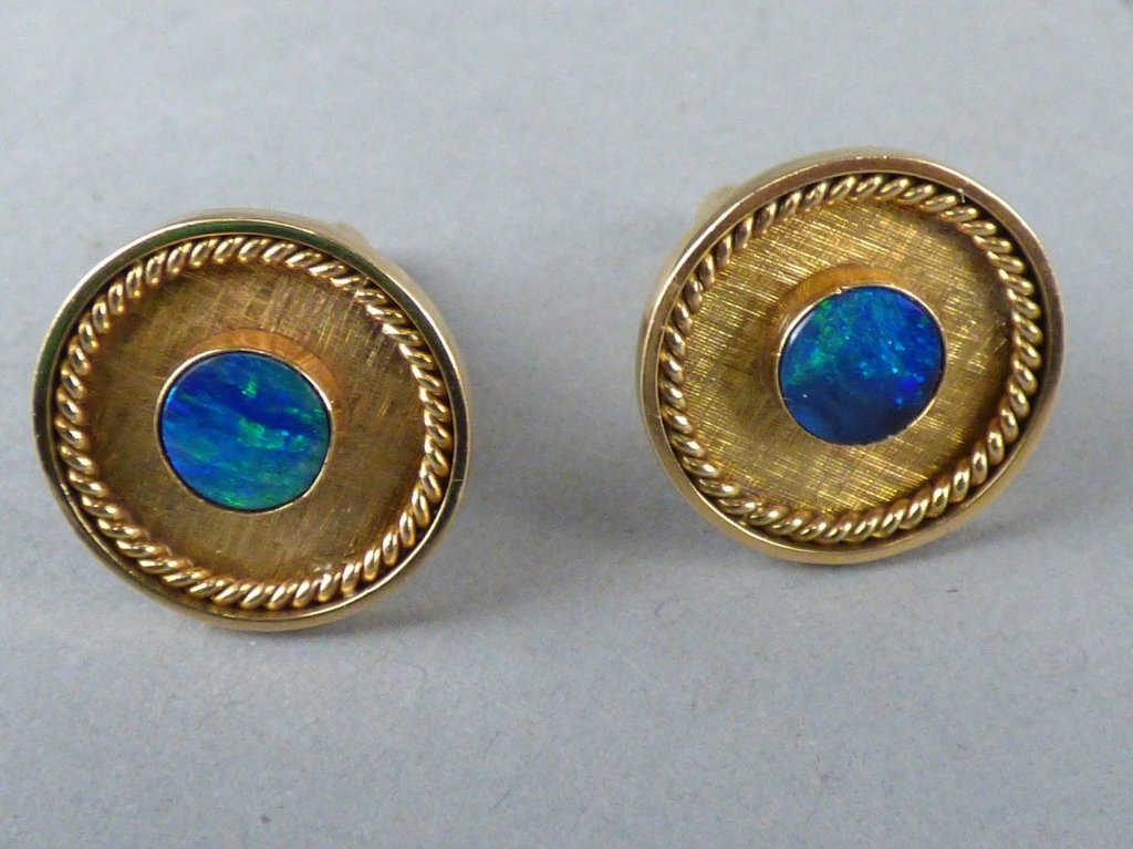 Black Opal & 14k Cufflinks (1 of 6)