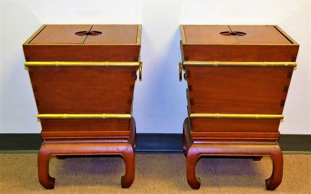 Pair of Chinese Carved Hardwood Ice Chests or Coolers (1 of 5)