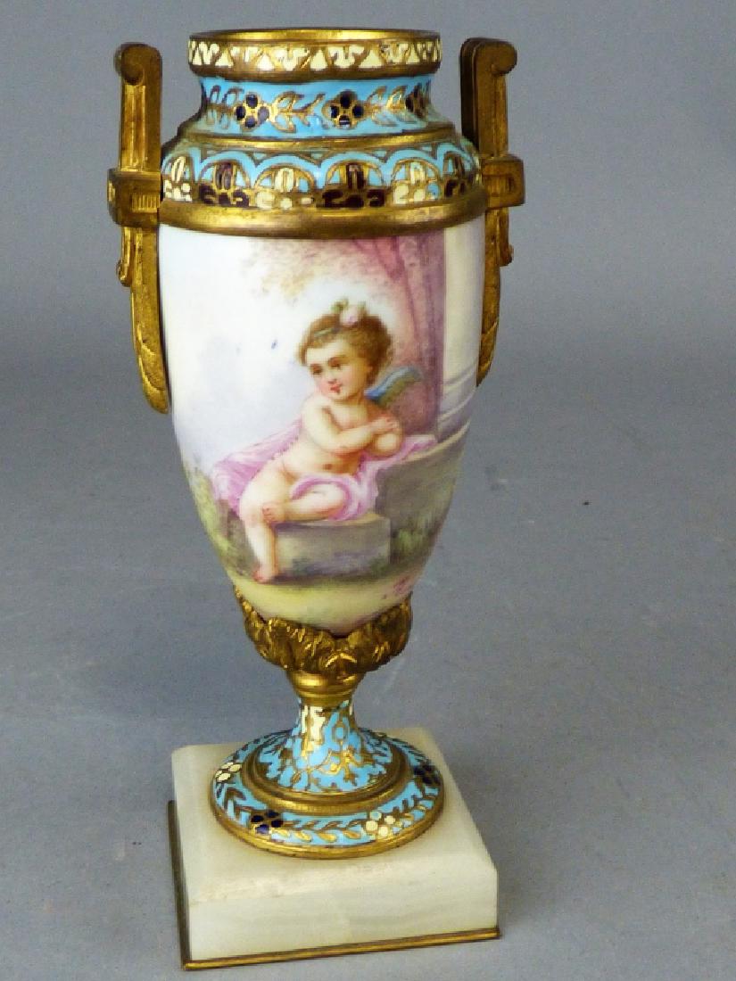 French Porcelain, Gilt-Bronze & Champleve Vase (1 of 9)