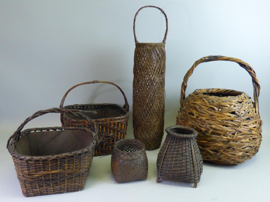 Group of Six Japanese Ikebana Baskets (1 of 20)