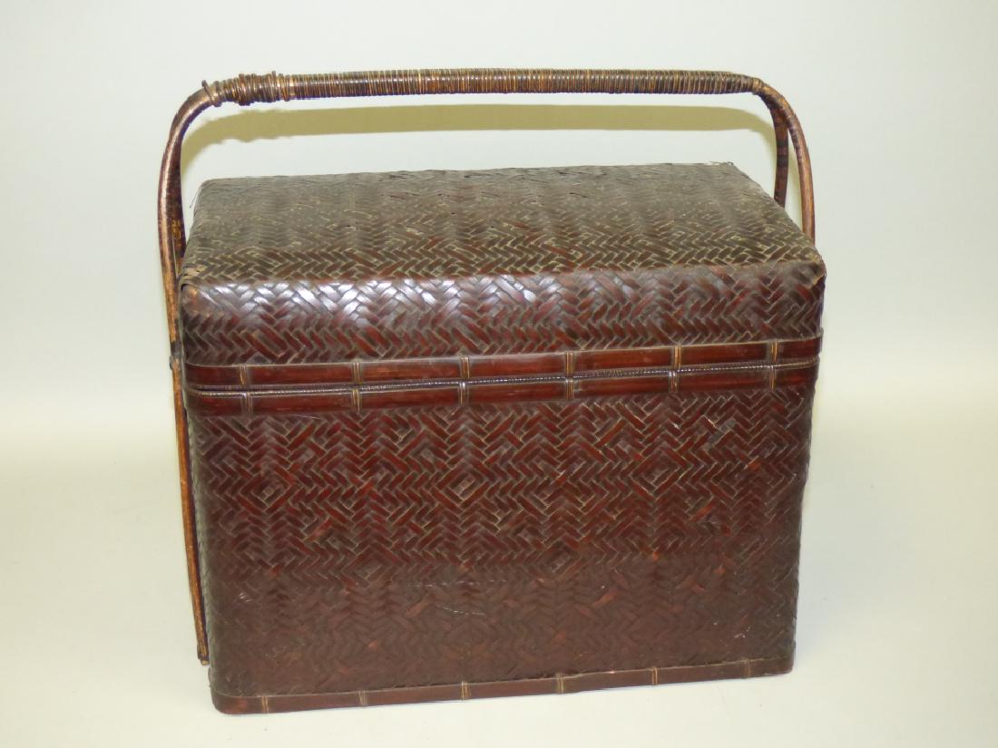 Japanese Lidded Wicker Basket (1 of 5)