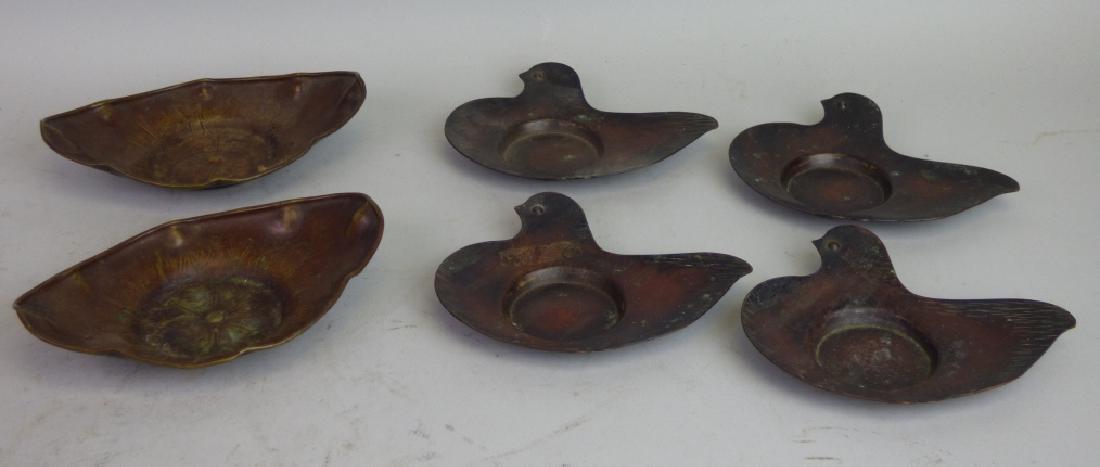 Six Japanese Bronze Figural Saucers (1 of 9)