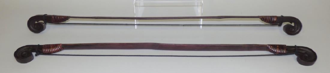 Two Carved Wood Tapestry Hangers: Size (each): 32" L x 2 1/4" W x 3/4" D