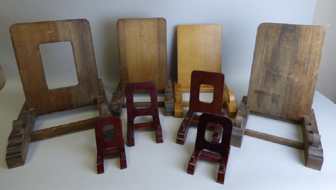 Lot of 8 Wooden Japanese Stands: Size :13" H x 10 1/2" W x 16" dia.