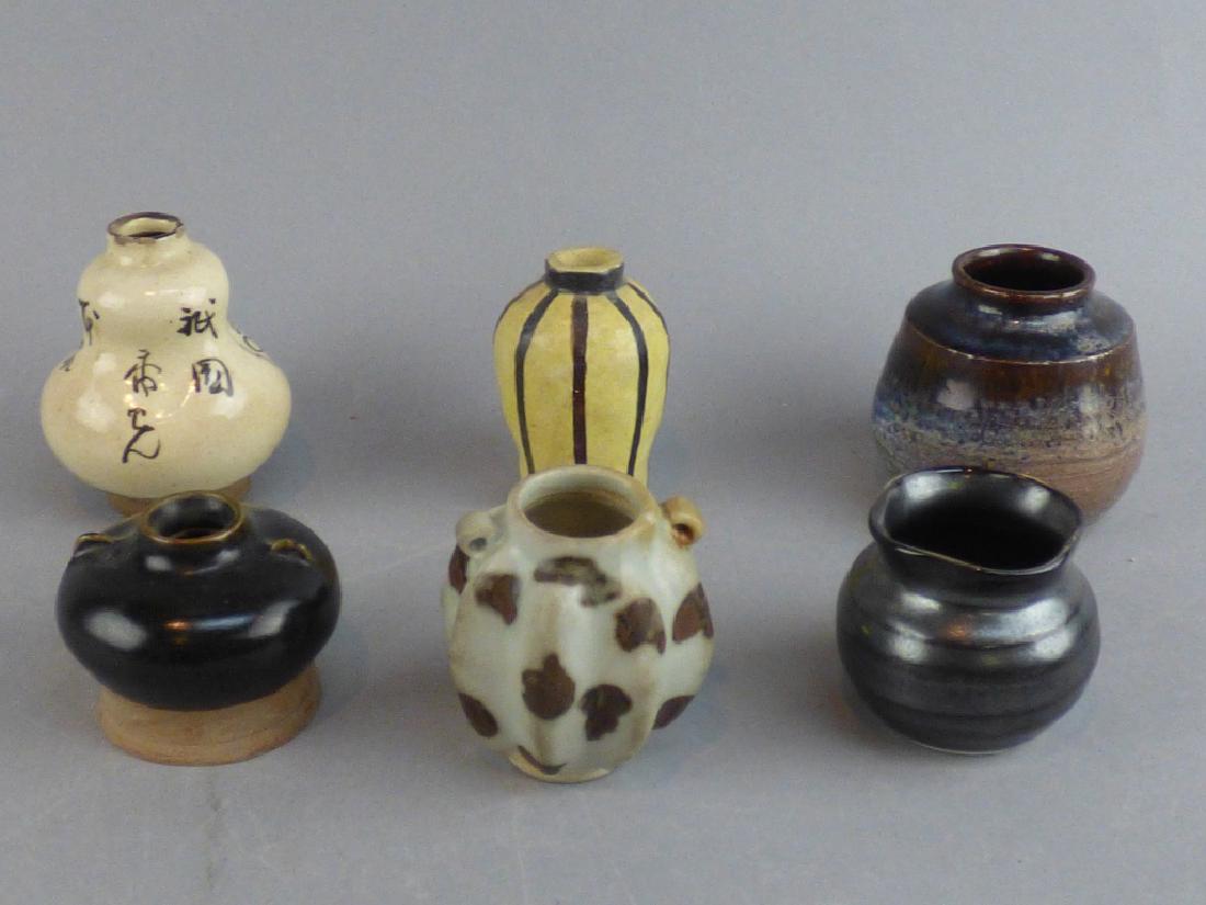 6 Miniature Vases: 3" H