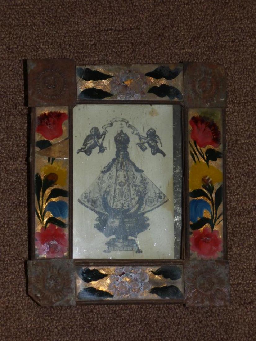 Antique Spanish Enameled Tin Votive Frame (1 of 4)