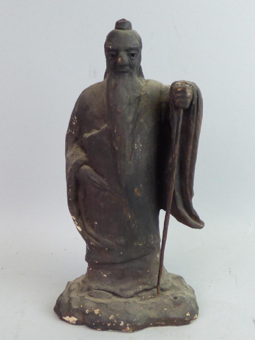 Antique Japanese Carved Pottery Figure (1 of 6)