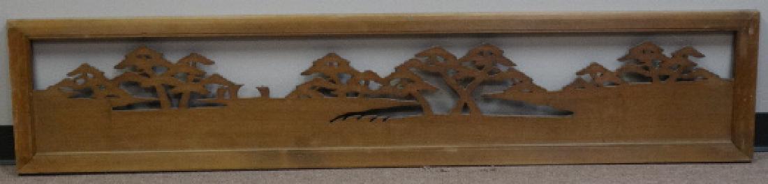 Japanese Ranma Transom Panel: Size: 14 1/2" H x 69 1/2" L x 1 1/4" W