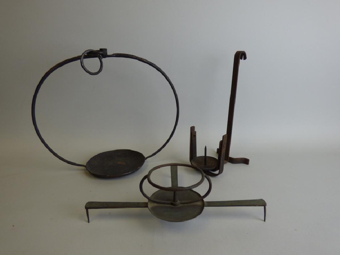 Lot of 3 Cast Metal Candle Holders (1 of 4)