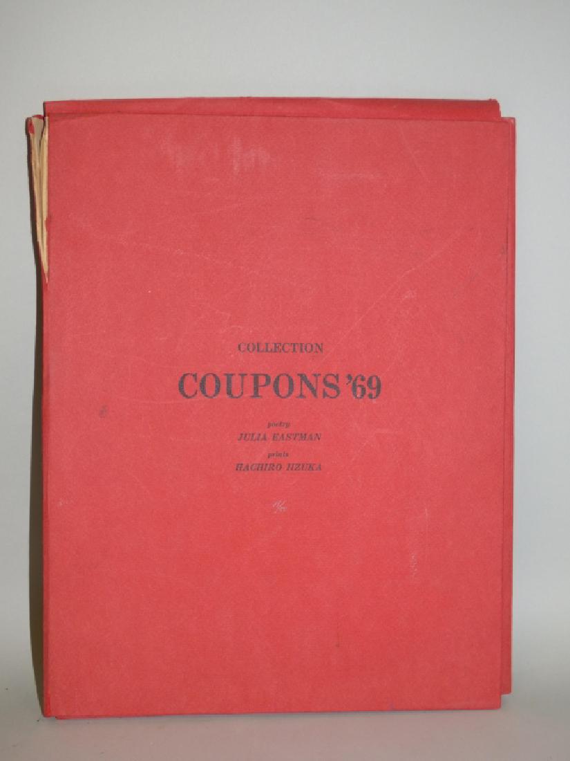 HACHIRO IIZUKA & JULIA EASTMAN - Coupons '69: This book was collaborated on with the artist Hachiro Iizuka as well as our consignor Julie Eastman who wrote the poetry. Book is