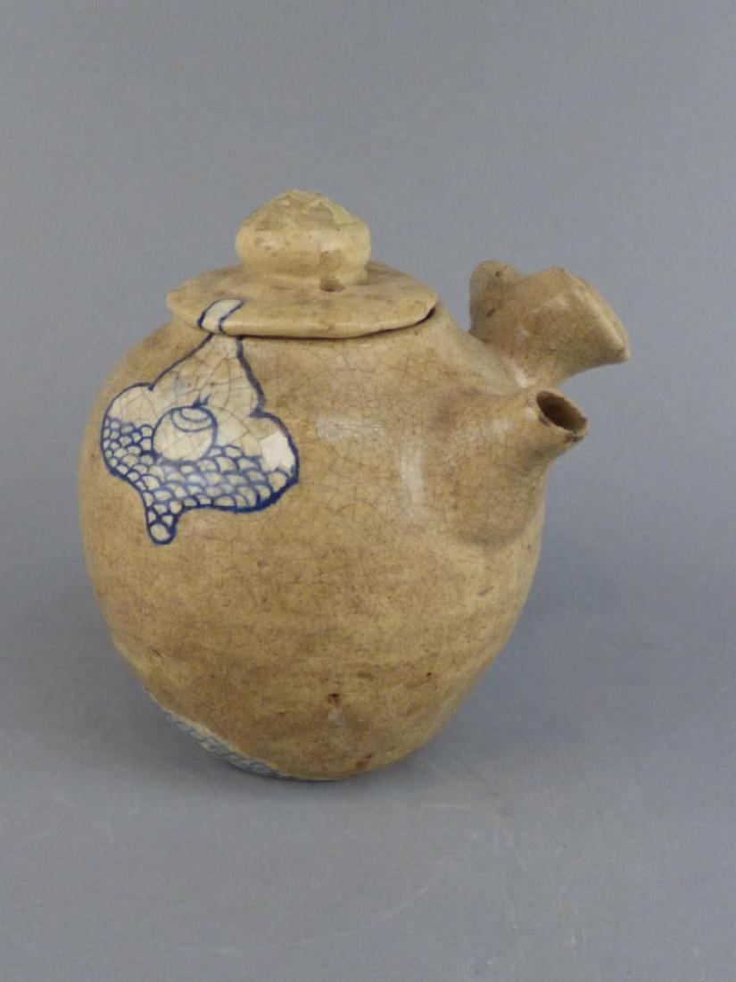 Antique Japanese Teapot: 6.5" H x 6.5" W x 7.75" L