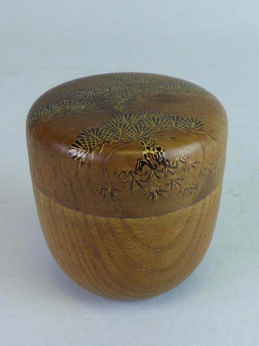 Gilt & Lacquer Decorated Wood Tea Caddy (1 of 5)