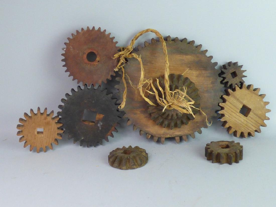 Group of Antique Carved Wood Gears (1 of 7)
