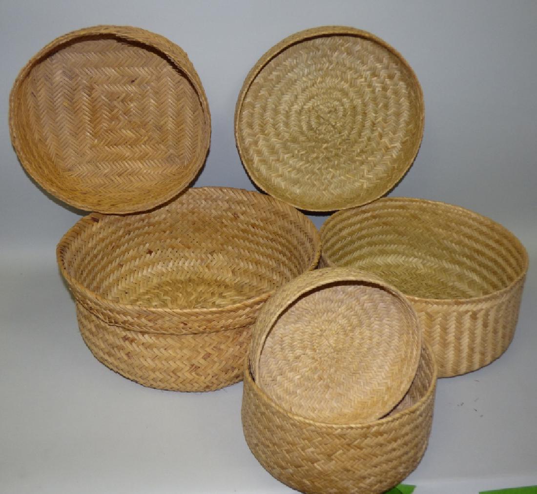 Grouping of 6 Japanese Nesting Baskets (1 of 3)