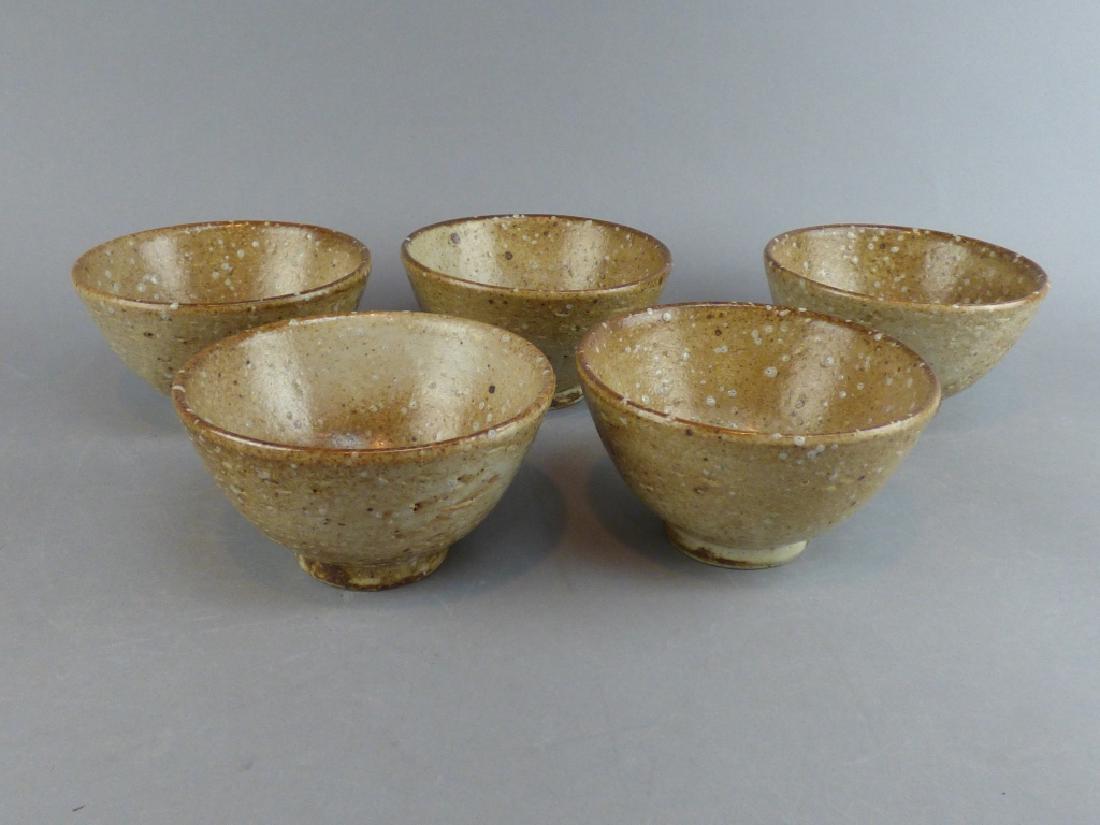 5 Pottery Bowls: 4.75" Dia x 2.75" H