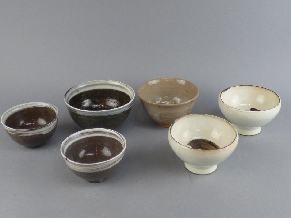 6 Pottery Cups: 4.5" Dia x 2.5" H
