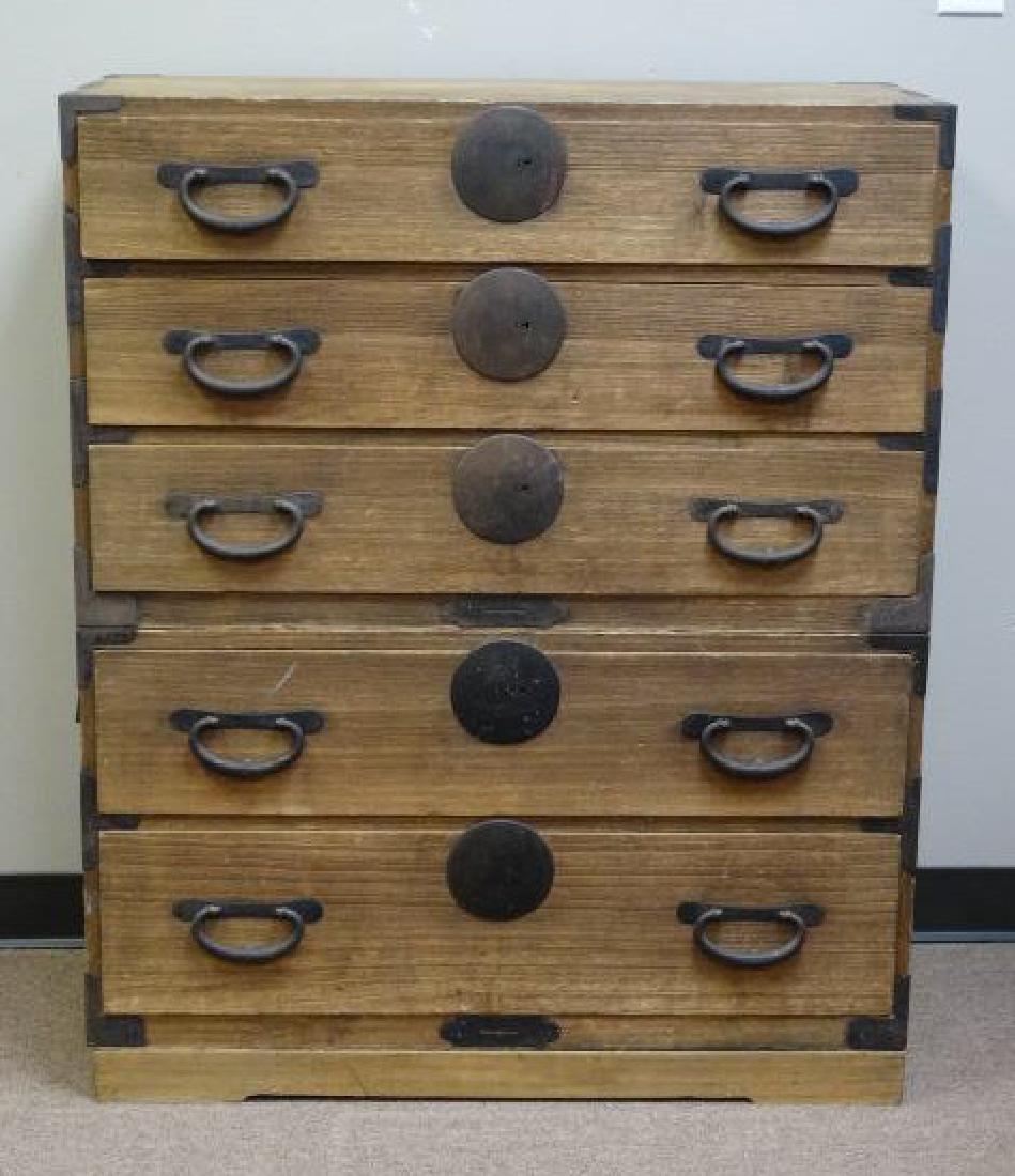 Japanese Five-Drawer Isho Tansu Chest (1 of 8)