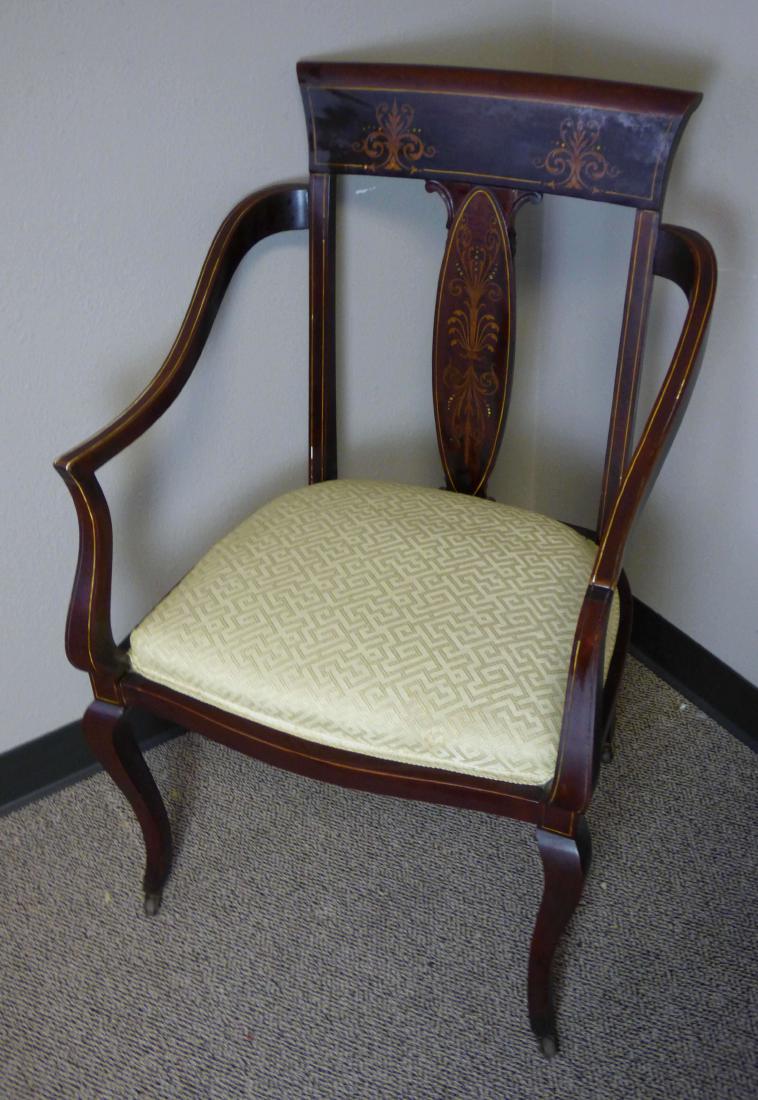 Antique Marquetry-Inlaid Parlor Chair (1 of 10)