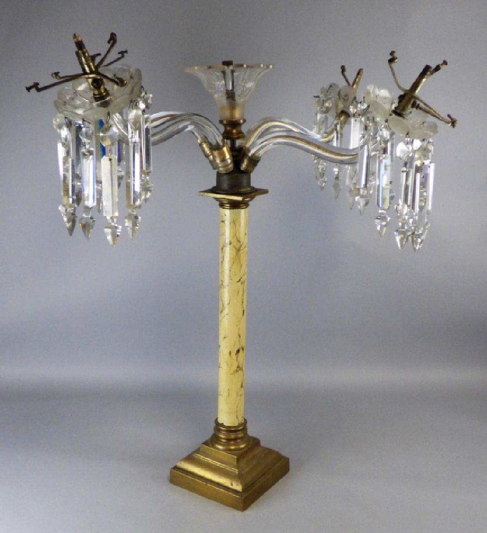 Antique Gasolier Candelabrum: Size: 28" L x 28" W x 28" H