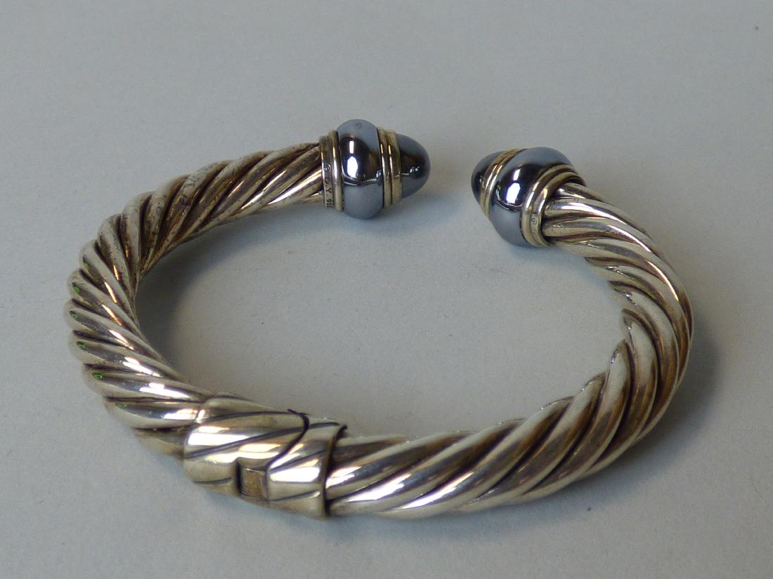 David Yurman Sterling & Hematite Cuff: Approximate total weight overall 40 grams.