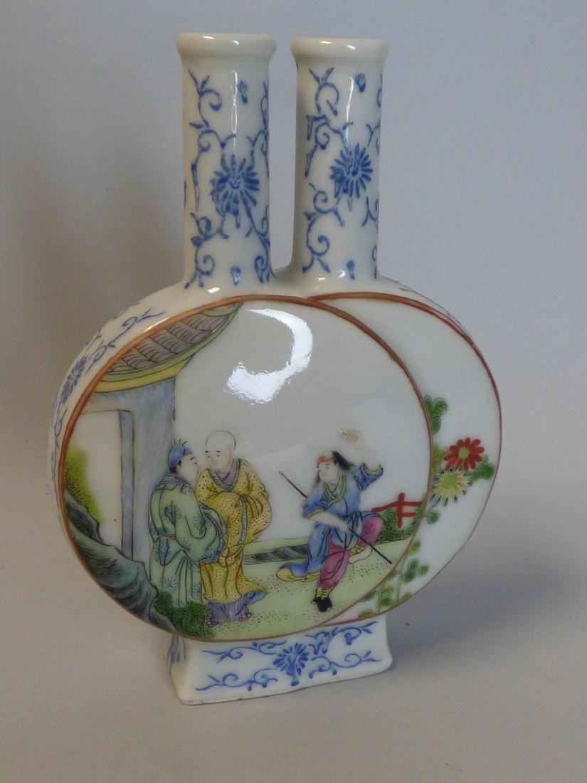 Chinese Famille Rose Double Moon Flask Porcelain Vase (1 of 7)