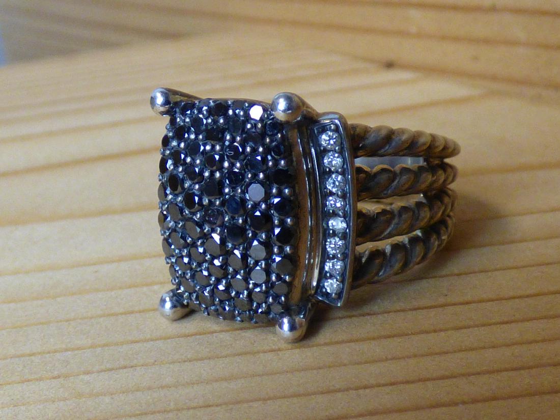 David Yurman Black Diamond & Sterling Ring (1 of 7)