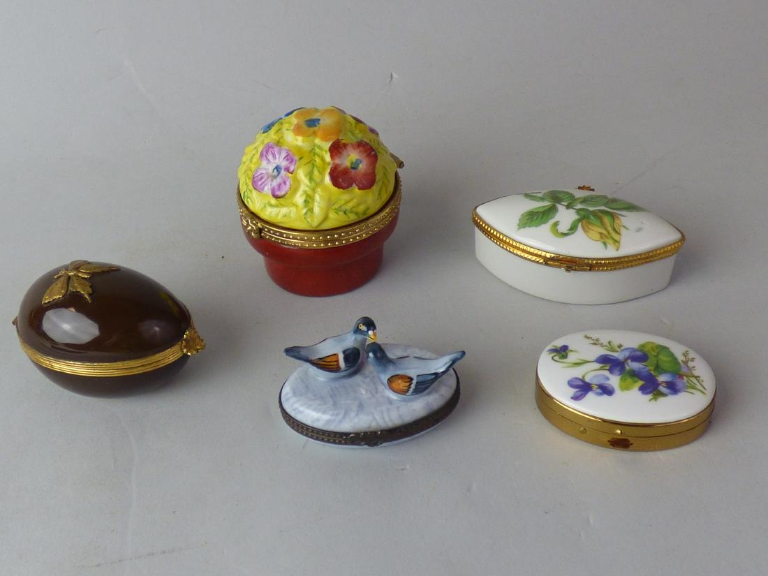 5 Trinket Boxes: Includes Limoges, Limoges for Nieman Marcus, One Being Marked SW