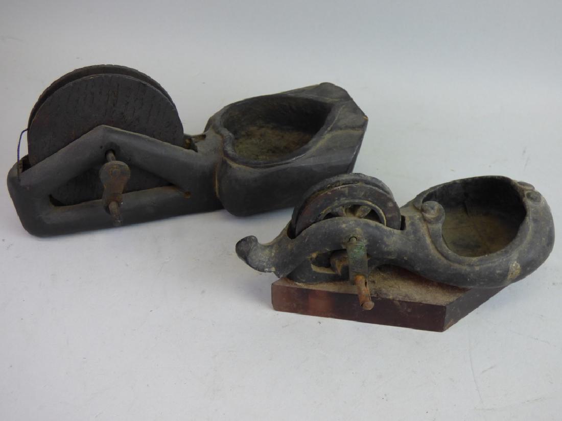 Two Antique Japanese Sumitsubo Carpenter's Tools: Size (largest): 3 3/4" H x 8" L x 3 1/2" W