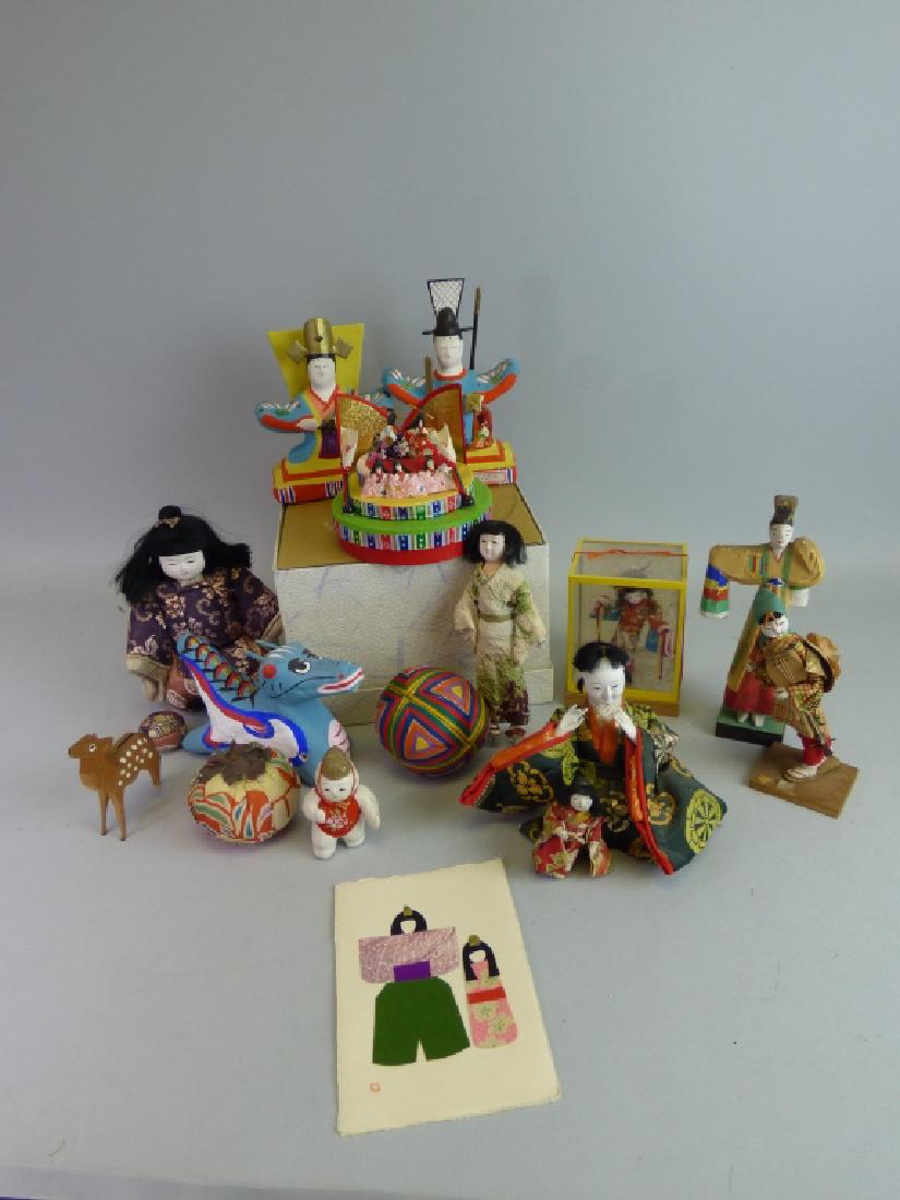 Group of Fifteen Children's Day Articles: Group of Children's Day dolls with accessories Size (largest): 7 1/4" H x 3" L x 1 1/2" W