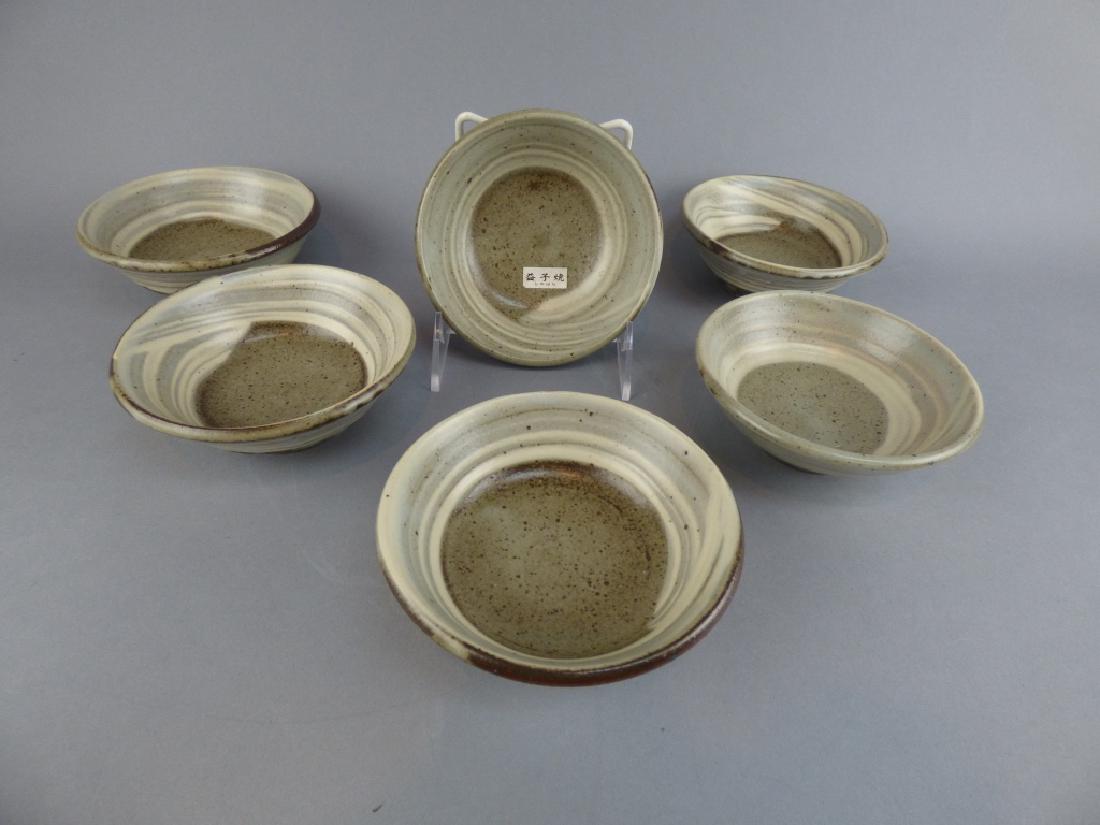 KAMIYA SHOICHI (Japanese, 1948-2014): 6 Bowls 4.5" Dia x 1.75" H