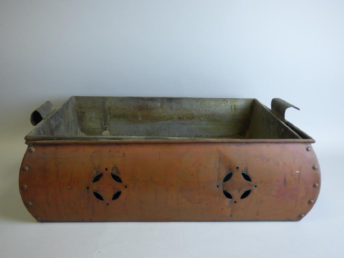 Large Copper Lined Hibachi: Size : 6 1/2" H x 20 1/2" L x 14 1/2" W