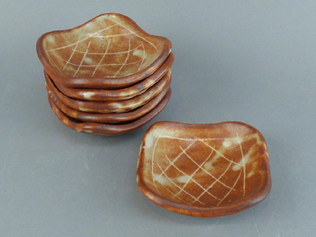 6 Pieces Shino Ware: 3.5" W x 3.5" L