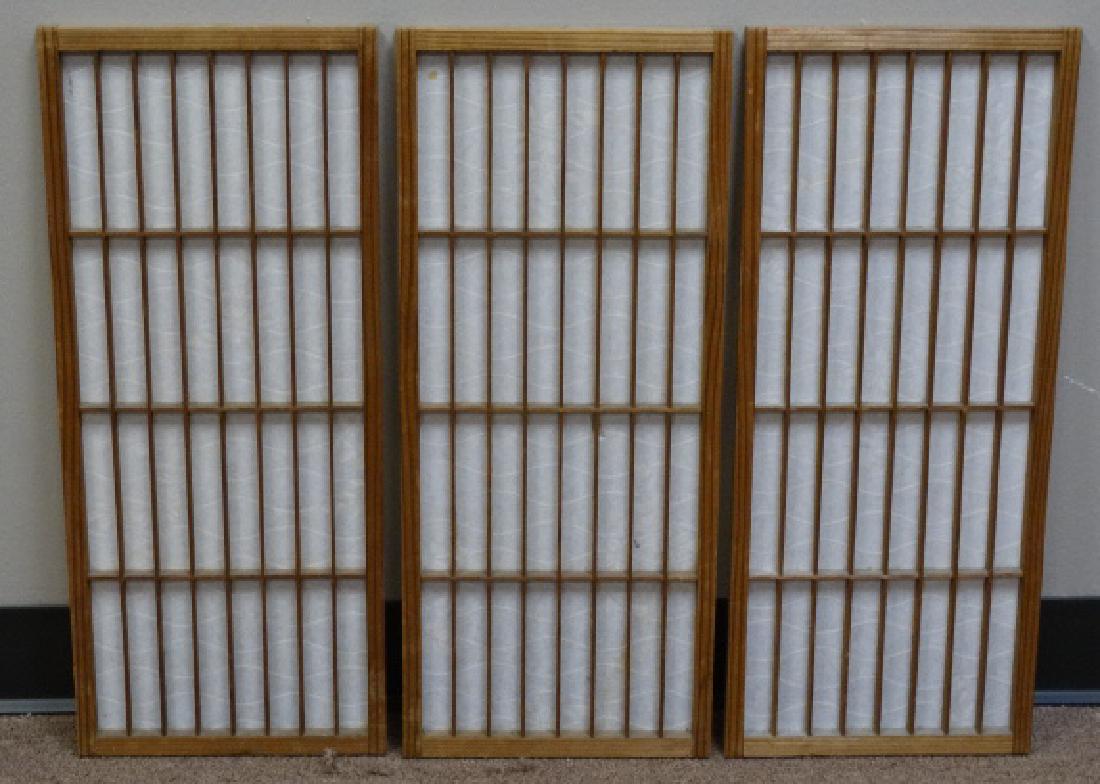 Three Japanese Shoji Sliding Doors: Size : 23 1/2" H x 10" L x 1/2" W
