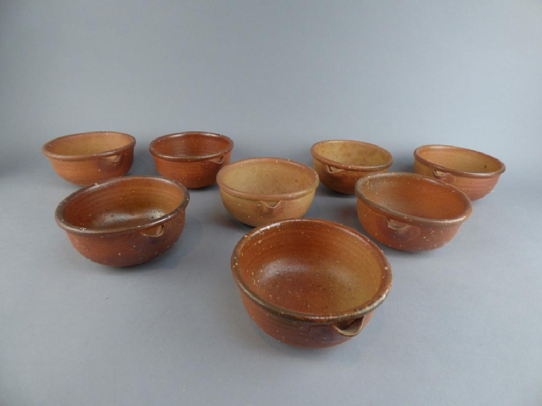 8 Shigaraki Ware Bowls: 5.5" L x 5" W x 2.5" H