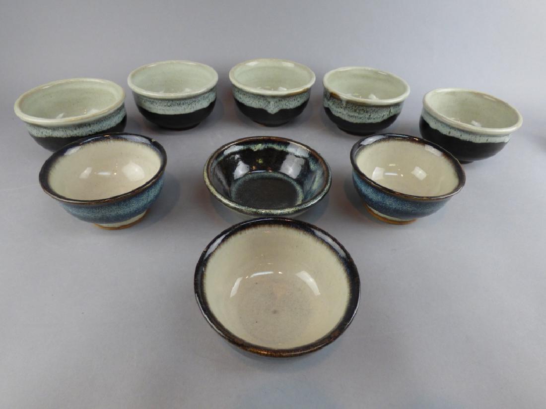 9 Japanese Bowls: 4.75" Dia x 2.75" H