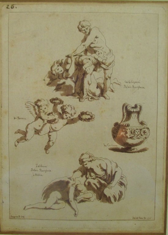 JEAN-HONORE FRAGONARD (French, 1732-1806): Figural Studies Etching on paper Size: