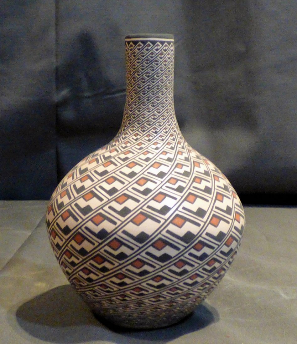 An Acoma Pueblo Polychromed Pottery Vessel (1 of 4)