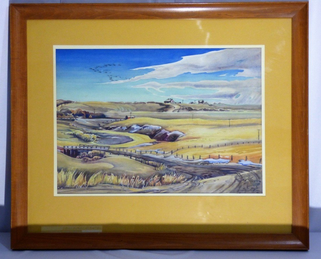 JANET MIDDLETON (Canadian, born 1922): Watercolor on paper Size: 24 1/4" L x 29 1/4" W (frame exterior); 14 1/4" L x 20 1/4" W (sight)