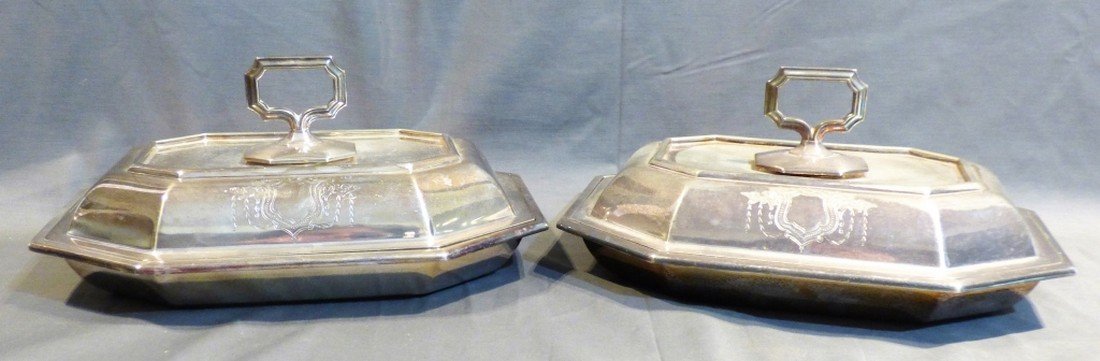 Pair of English Elkington Silver-Plate Tureens (1 of 1)
